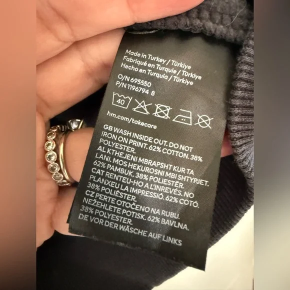 H&M Rolling Stones Dark Grey Sweatshirt, fits S/M. - Picture 9 of 11